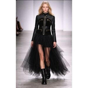 Rare ~Michael Michael Kors
Suede-Paneled Lamb Leather Jacket in Black Size 10